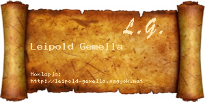 Leipold Gemella névjegykártya